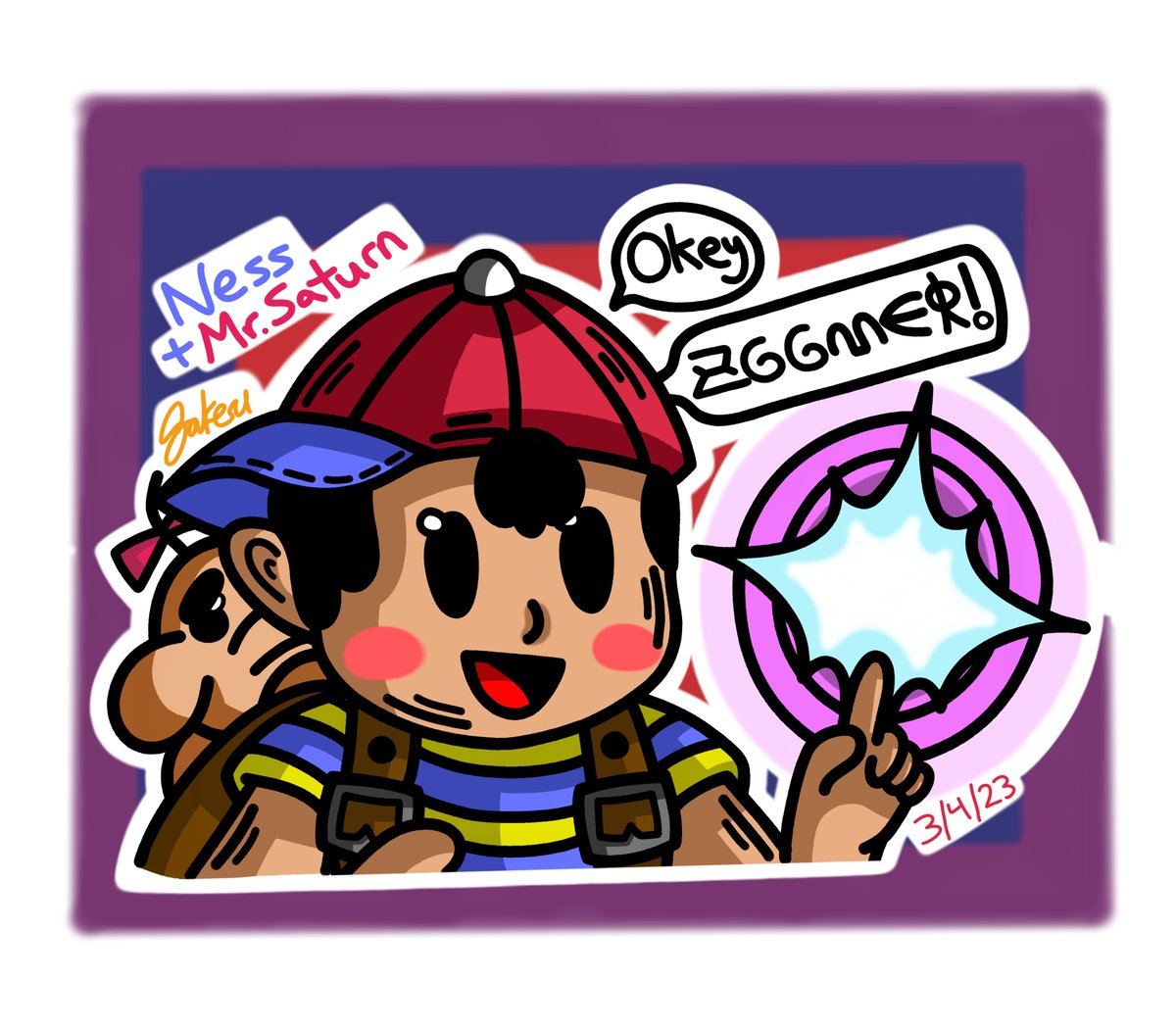 Jakesu15's tweet photo. ok zoomer
#nintendo #earthbound #mother2 #ness #mrsaturn #nessfanart #pkfire #pkthunder #boing #okzoomer #art #sketch #drawing #doodles #illustrations #digitaldrawing #digitalart #color #artontwitter https://t.co/gfEguBDddM