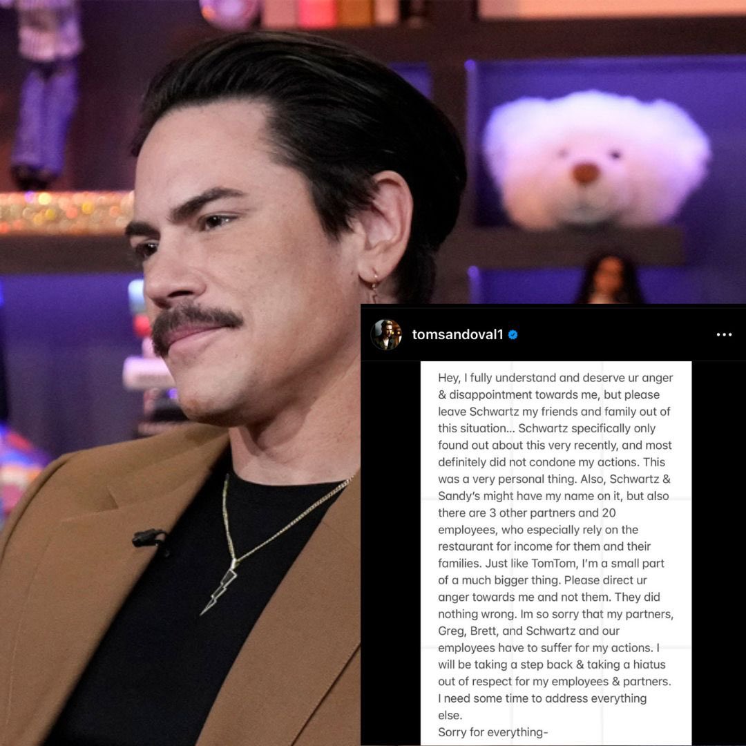 thebravobabe_'s tweet photo. Statement from Tom. 🤡 It’s missing the “I’m sorry Ariana” part. #PumpRules https://t.co/cOGBigO6ag