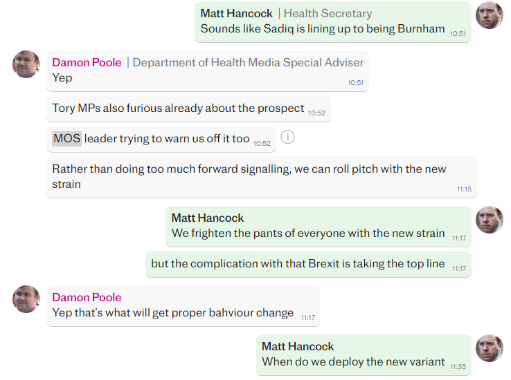 NEW - Former UK health secretary Matt Hancock wanted to "frighten the pants off everyone" into complying with ever-changing lockdown rules.

telegraph.co.uk/news/2023/03/0…