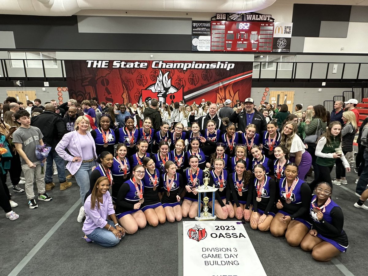 SFDAthletics's tweet photo. 2023 OASSA DIVISION III GAME DAY BUILDING STATE CHAMPIONS!!!! 

Congratulations to Coach Faulkner and our very talented group of athletes! This State Championship marks the school’s 35th State Championship and the first for our Competition Cheerleading Program!

#GoStallions https://t.co/dsp3X6hlLc