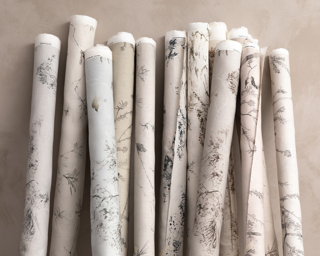 quercusandco's tweet photo. Expressive and animated, all four patterns from our revised Coastland Collection have a lightness of hand; an artistic simplicity illustrated in the freely drawn lines and scratchy marks of the ink and charcoal. https://t.co/qHDSme0vNM https://t.co/AKhQORjhvm