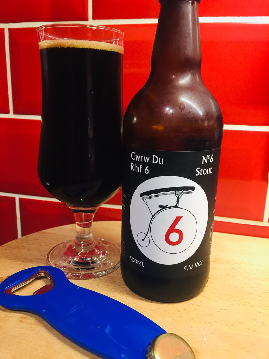 No:6 A smooth stout with rich chocolate undertones. Crisp finish 4.5% by Portmeirion beers #Stouturday #stout 
@RealBMaxwell @beeryeti @beerhunter74 @Polish_Beer @BrewingRules @zappafaye @BigChiefSpyBoy @craftbeer_joe @craftbeeronly1 @banksiemagic @Just4BeerLovers @WaltonTiger