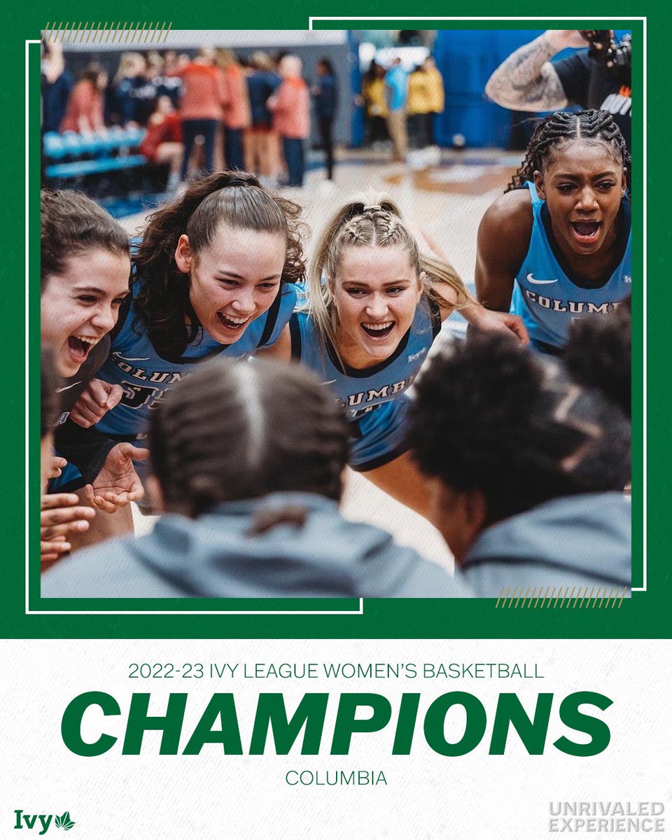 THE C IS FOR CHAMPION. 

<a href="/CULionsWBB/">Columbia Women's Basketball</a> takes down Cornell in overtime, 69-64 and clinches a share of the 2022-23 Ivy League women's basketball title — their first in program history. 🏆

Congratulations to the Lions! 🏀🌿