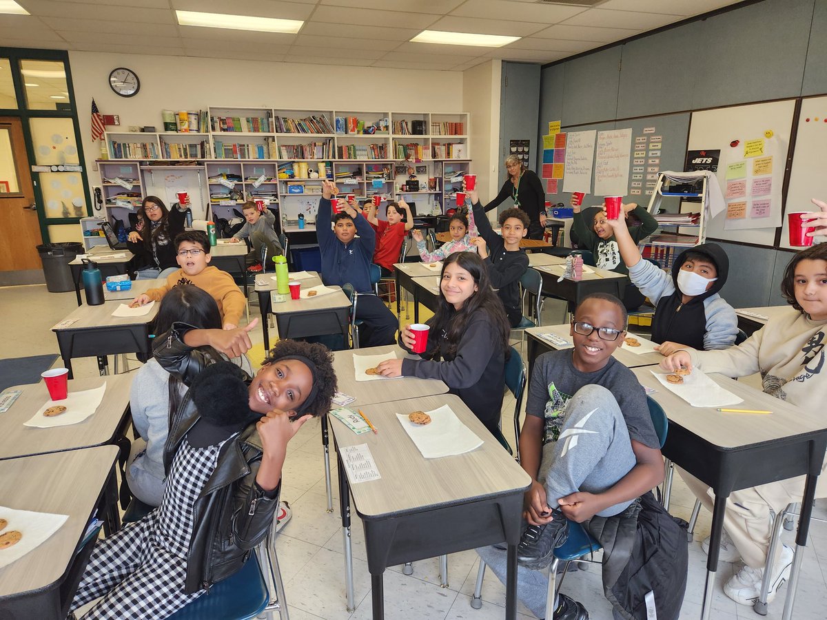 Milk and cookie party to celebrate the end our chocolate milk argument unit!