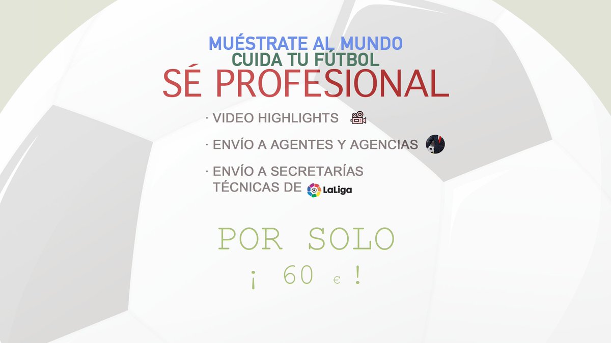 GoodPlayStudios's tweet photo. Ordena tus jugadas y portfolio, demuestra lo que has estado haciendo estas temporadas. Ganarás contactos de equipos, agencias e imagen. Creamos y promocionamos imagen, tu propia cartelería, y highlights. La mejor imagen para la mejor temporada. Escríbenos⚽
@goodplaystudios
 🇪🇸🇬🇧 https://t.co/hp4lrP4uDl