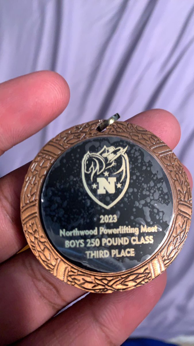CodeyWheeler's tweet photo. Placed 3rd in my weight lifting meet today, in the weight class of 250 and I’m 230 https://t.co/oz6C1rMKfR