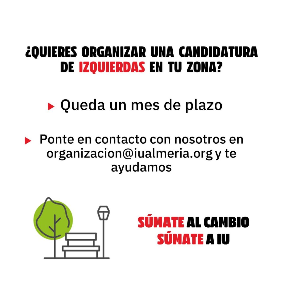 IUTabernas's tweet photo. 🏘️ Cambia tu pueblo, súmate!
#tabernas #IzquierdaUnida #Almería #Elecciones2023 https://t.co/3Dls23VkBV