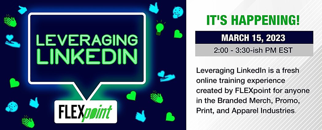 Did you hear about this online training event for LinkedIn? It's called LEVERAGING LINKEDIN. If you're in promo, print or apparel... if you're a biz owner, sales or marketing rep - IT'S. FOR. YOU!💪

March 15, 2:00 pm EST
brandedmerchnetwork.com/experiences
#brandedmerch #LinkedIn #Training
