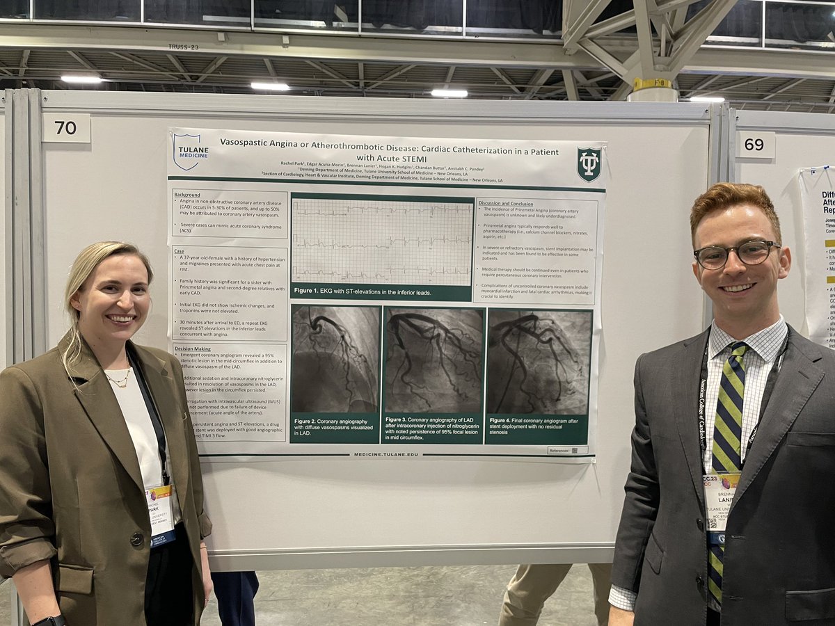 AmitabhCPandey's tweet photo. Amazing case by our standout #IM #residents @Tulane @TulaneMedicine  showing a case from their time on #CCU about vasospasm &amp; #STEMI. @BrennanLanier @edgaream #Cardiotwitter https://t.co/CBYcHnvpL6