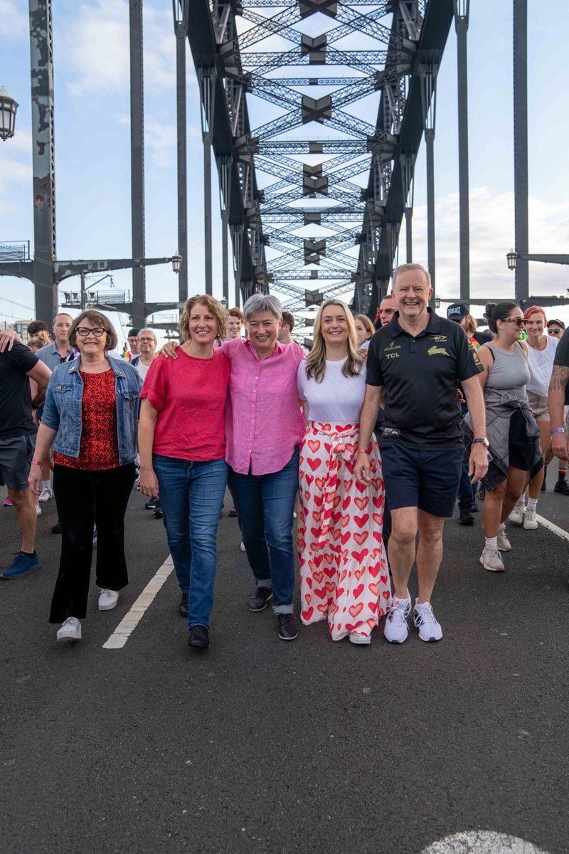 AlboMP's tweet image. No matter who you are, who you love or where you live – you should be valued, equal and celebrated.  

It was incredible to walk across Sydney Harbour Bridge with WorldPride this morning, supporting human rights campaigners from Australia and across the world.