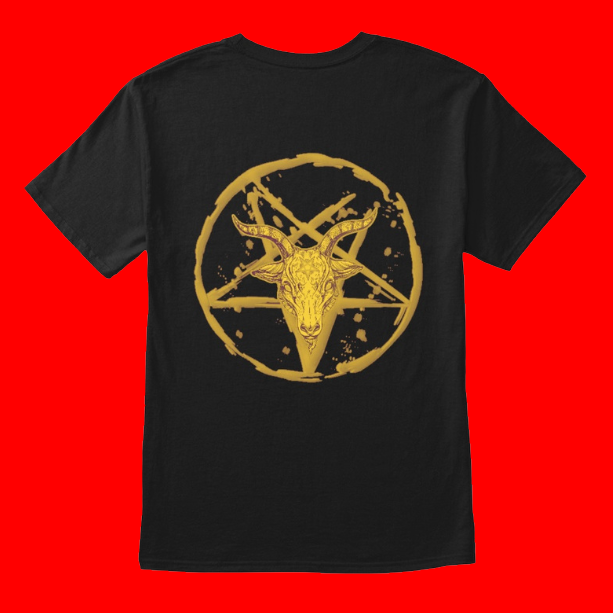 NEW design added today
BAPHOMET RULES
Designs on the front and back of the tshirt.
deadperrydesigns.com/listing/baphom…

#Baphomet #Satan #Occult #SatanicWorship #DevilWorship #witchcraft #tshirtshop #HorrorFamily