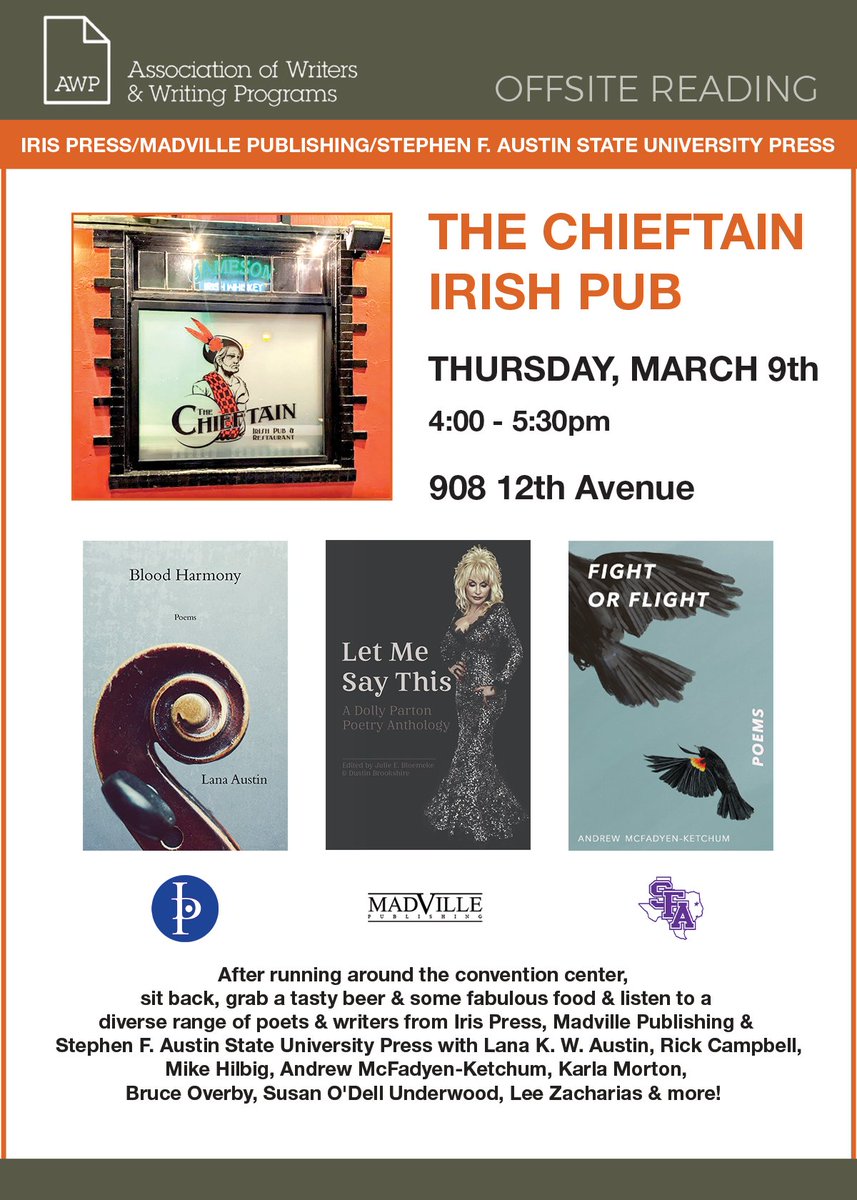 Folks going to AWP next week: I'll be signing copies of What a Wonderful World This Could Be from 1-2, Thurs., March 9, at the Madville Booth in the Bookfair and reading offsite at the Chieftan with others from 4-5:30 the same day.