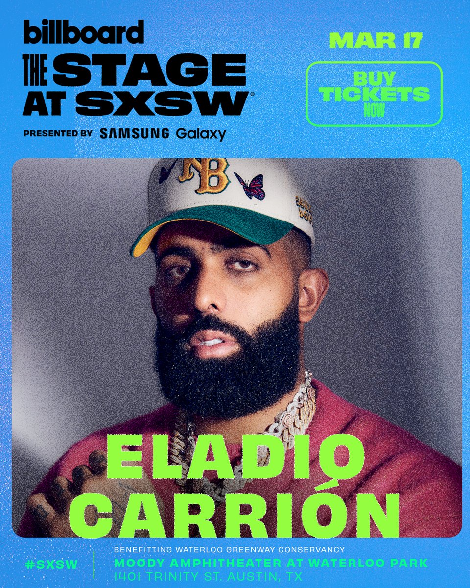 Latin Grammy-nominated, multi-platinum rapper and singer/songwriter <a href="/eladiocarry_on/">ELA 🥷</a> is headed to Austin on March 17 for the <a href="/billboard/">billboard</a> Presents THE STAGE at #SXSW! ow.ly/tlnQ50N7JuQ