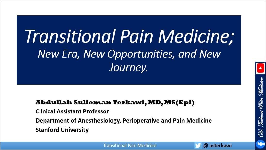 asterkawi's tweet photo. I am thrilled to share with you my new lecture on โTransitional Pain Medicineโ! In this lecture, I will take you over the rational and potential of this new field, as well as my personal vision.
Enjoy: https://t.co/XyEELwKKiv
#TransitionalPain #CPSP #PPSP #ChronicPain https://t.co/JgEidNQexU