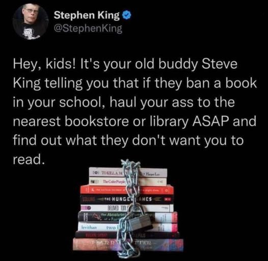 Always seek out the banned books, bc good ppl don’t ban books, only bad ppl who are afraid you’ll learn something that threatens their power do. #bannedbooks #books #read #learn #selfeducate