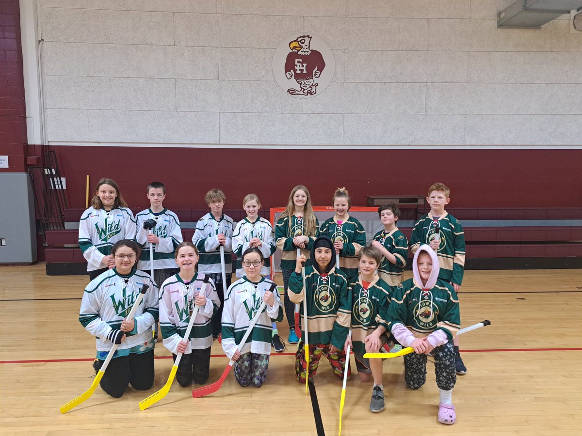 Thanks to the <a href="/IAWild/">Iowa Wild</a> for again providing equipment and curriculum for our Floor Hockey Program!  #SHHawks #10WAGROWN <a href="/JSTEINO/">Jeff Steines</a>