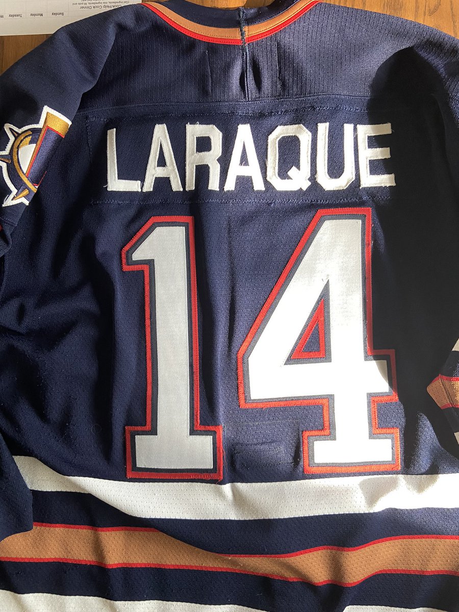 sweetwillytea's tweet photo. Just acquired @GeorgesLaraque second year Hamilton Bulldogs jersey. It’s destroyed from use. It’s an honor to own a bit of history of this warrior and great contributor to the community. https://t.co/rSgNtD6flj