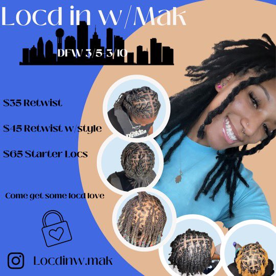 _itssmakaila15's tweet photo. hey twitter im back in dallas &amp; Im taking appointments for retwists &amp; starter locs from 3/5-3/10. Message me To book #locs #retwist #dallastx #retwistdallas #womenslocs #menslocs https://t.co/Q5ViIoHc34