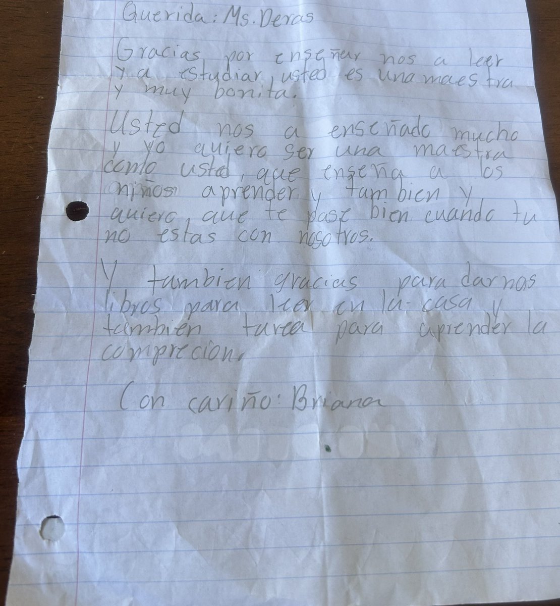 Esta es una de las razones por las cual me encanta mi trabajo, una de mis alumnas me dio esta carta..❤️

This is one of the reason I love my job, one of my students wrote me this letter ❤️<a href="/PughRamsHISD/">Pugh Elementary</a>