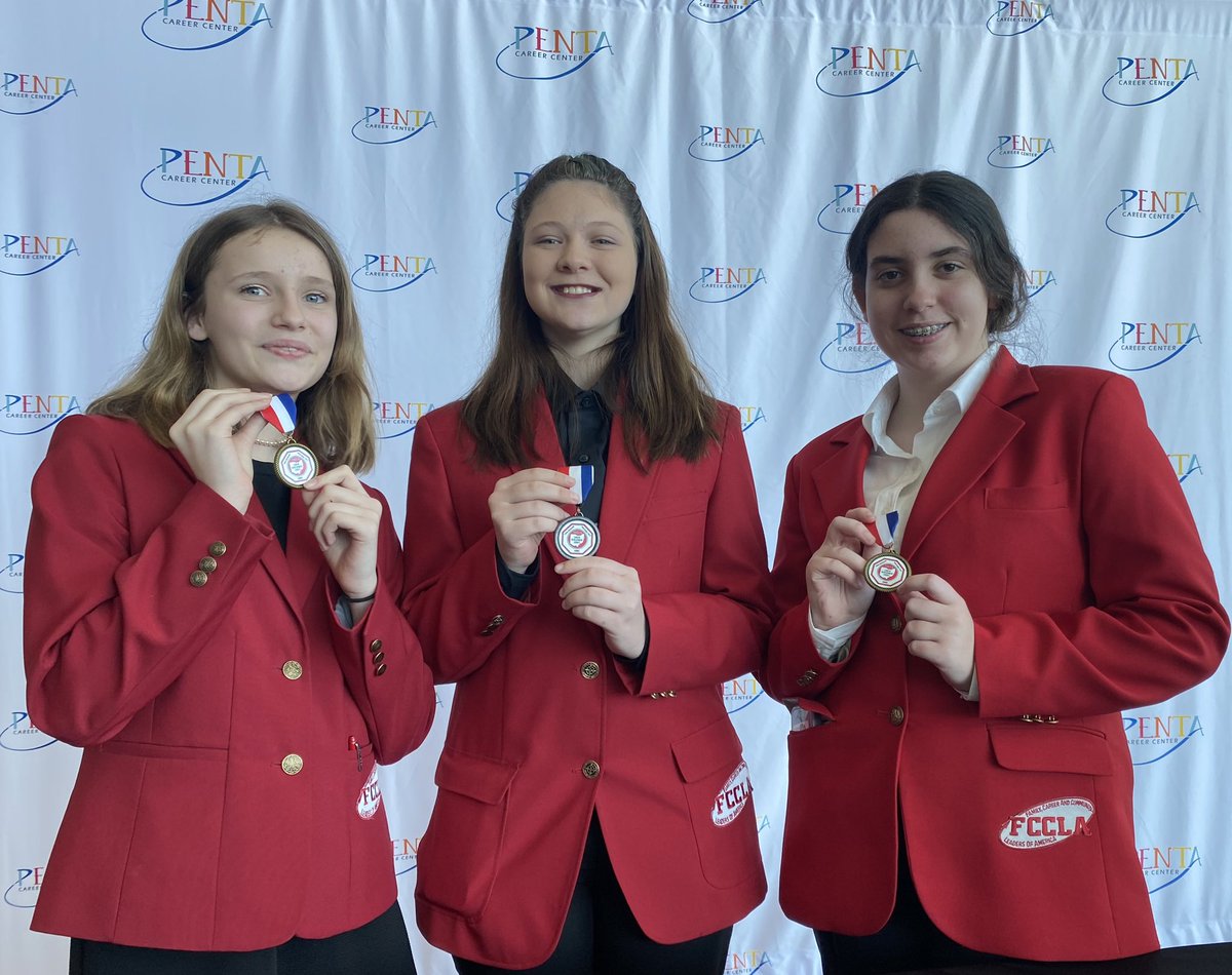 Congratulations to our students, Lauren, Amelia &amp; Sam for their terrific results at the Regional FCCLA Career Development Events at <a href="/pentacareerctr/">Penta Career Center</a> 2 Golds &amp; a Silver! @JimFritzAW <a href="/EwersEd/">Ed Ewers</a> <a href="/jerrygladieux/">Jerry Gladieux</a> <a href="/FCCLAOhio/">Ohio FCCLA</a> <a href="/NationalFCCLA/">National FCCLA®</a>