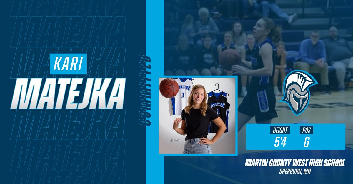 dakotastate_wbb's tweet photo. ✍️We are thrilled to announce the addition of @MatejkaKari to our 2023 Class!!!✍️

🏀Kari is a 5’4 guard from Sherburn, MN and will be majoring in Exercise Science.🏀

Welcome to the DSU family, Kari!!!

#Committed #TrojansWBB https://t.co/fmvHzz6Qzx