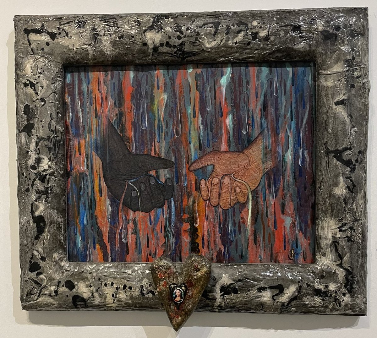 DCGonline's tweet photo. Bert L. Long Jr., “Brotherhood” 1987, Painting on Canvas with Frame of Wood, Plaster of Paris, and Brooch, 35 x 41 inches.

On view and available at Deborah Colton Gallery. https://t.co/z3TjAfeCx7