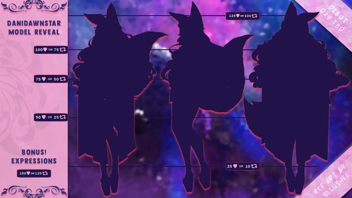 DaniDawnstar's tweet photo. The Dani Dawnstar 2.0 Ref Art Model Reveal
~💗~ HAS BEGUN! ~💗~

~ Like &amp; Retweet to REVEAL! 
~ Bonus Expressions Final Goal!

--------------
#VtuberDebut #Vtuber #VTuberEN #VtuberUprsing https://t.co/ZeE4kqGaJh