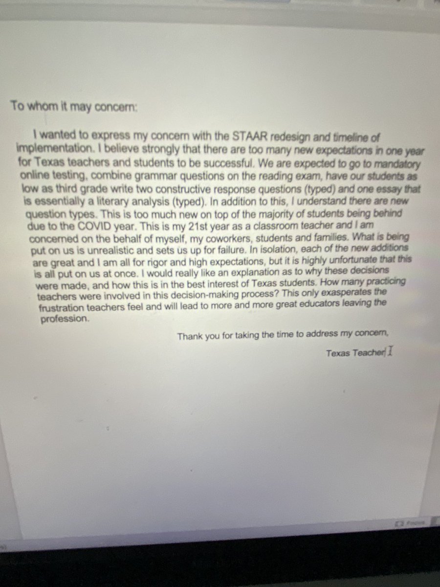 GableLyndsay's tweet photo. @teainfo 
Letter of concern from Texas Teacher https://t.co/5Ihju94ze5