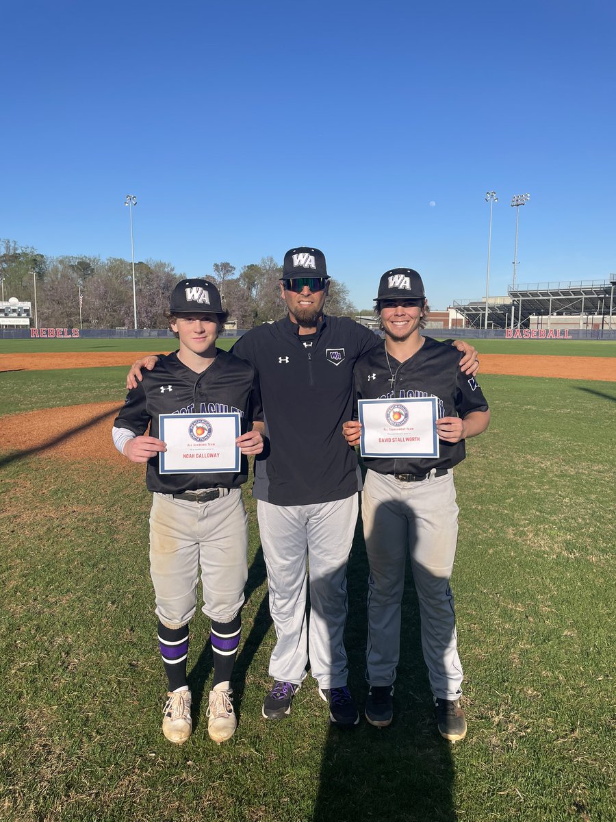 PeachRidgeInv's tweet photo. Congratulations to Noah Galloway All-Academic Team and David Stallworth All-Tournament Team @WAHS_Baseball #BallOnTheRidge https://t.co/MyxzOMpbvL
