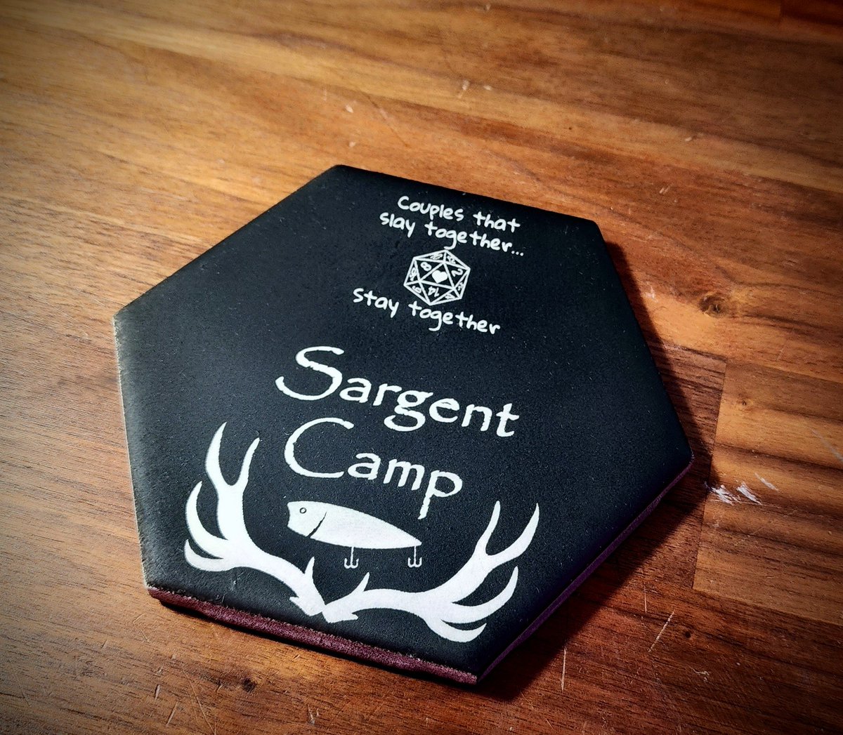 BlushingBardNH's tweet photo. New tile coasters in the prototype phase! Sharp, crisp and high contrast! https://t.co/KBJXFUYXGq