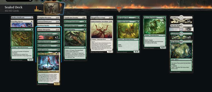 team_metamorph's tweet photo. @Advent_MTG qualified for the Day 2 Arena Open squadding up w/ @SpanierCameron!

Deck felt very mid, but the abundance of 2 drops just made some games really fast for our opponents to keep up with. GG's everyone! :D https://t.co/3h6oKKQGzs