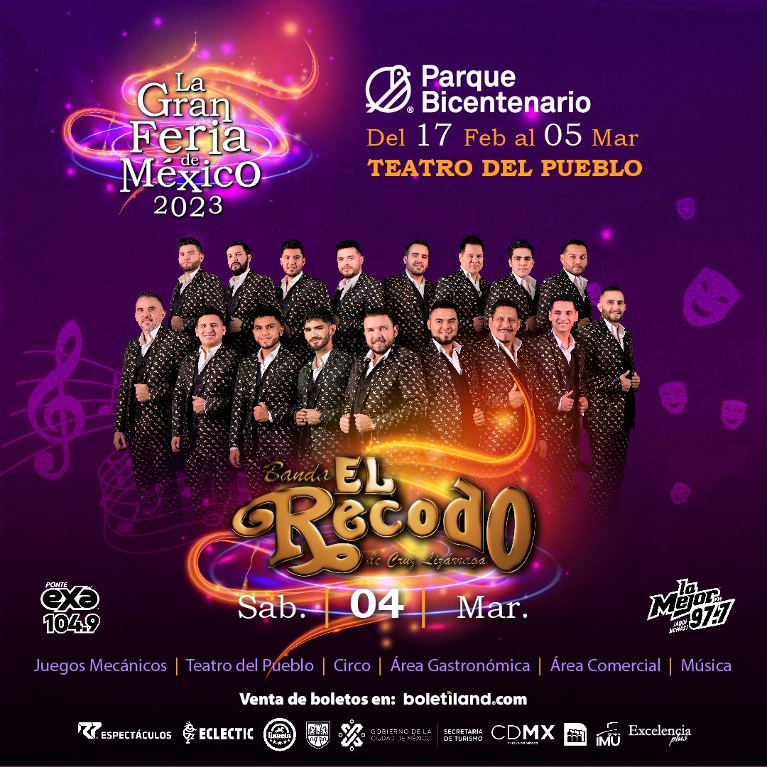 lgfmex's tweet photo. Hoy nos acompañará @ElRecodoOficial en el teatro del pueblo de #LaGranFeriaDeMéxico. 

Adquiere tus accesos en: https://t.co/8LK5nGif9z y taquillas. 🎟️ https://t.co/dsNFMP67cM