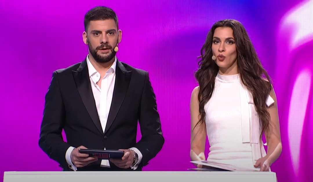 escbubble's tweet photo. The hosts are ready. We are ready. The green room is ready.
It's results time! Luke Black won our #ESCBubble poll tonight but will that translate to the results of the show?
#PZE23 🇷🇸
Image Credit: RTS https://t.co/vcn7QMrDmb