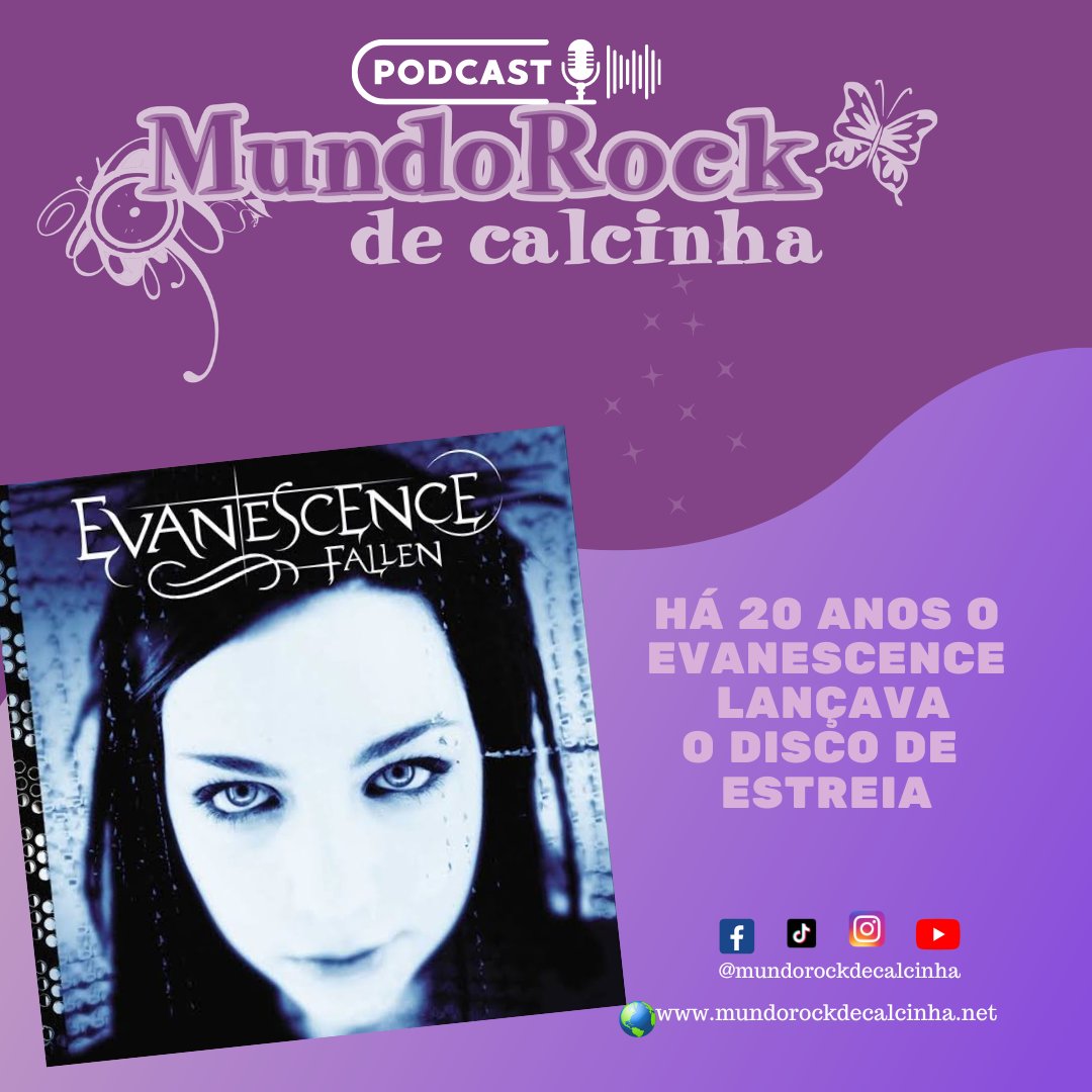podcastmrc's tweet photo. No dia 04 de março de 2003, o mundo conhecia Fallen - álbum de estreia do Evanescence. O som da banda virou um marco no mundo do metal alternativo com Amy Lee nos vocais. 

#mundorockdecalcinha #rockfeminino #rock #mulheresnorock #mulheresdorock  #fallen #evanescence https://t.co/FLIsBoPMSe