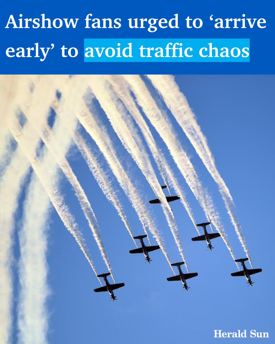 theheraldsun's tweet photo. Aviation fans are being urged to arrive early or use public transport at Sunday’s Avalon airshow to avoid a repeat of traffic congestion on the Princes Freeway > https://t.co/FhzqnyAuSd https://t.co/OBTidxZaYU