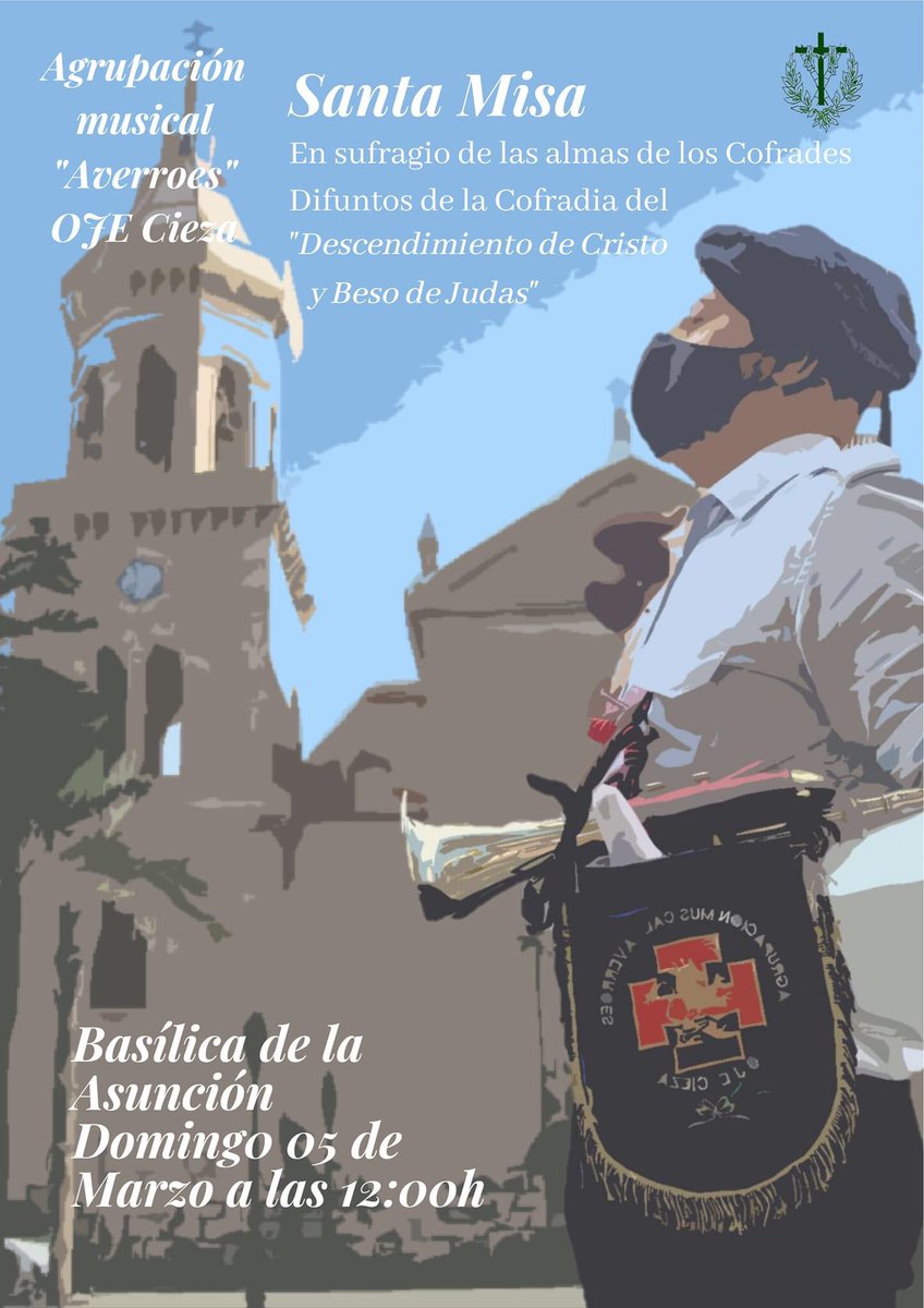 Este domingo <a href="/OJECieza/">OJE-Cieza</a> comienza aquello por lo que lucha el resto del año. 

A las 12:00h. en la Basílica Asunción, acompañarán a la Cofradía del Descendimiento de Cristo y Beso de Judas en su Santa Misa por el sufragio de las almas de Cofrades difuntos.

#SemanaSantaCieza2023