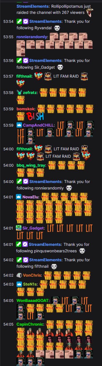 Feeling incredibly grateful for the massive raid from <a href="/RolliPPotamus/">Rollipollipotamus</a>  and the lit fam! You all brought so much energy and positivity to our stream, and we're honored to have you as part of our community. Much love to you all!❤️
