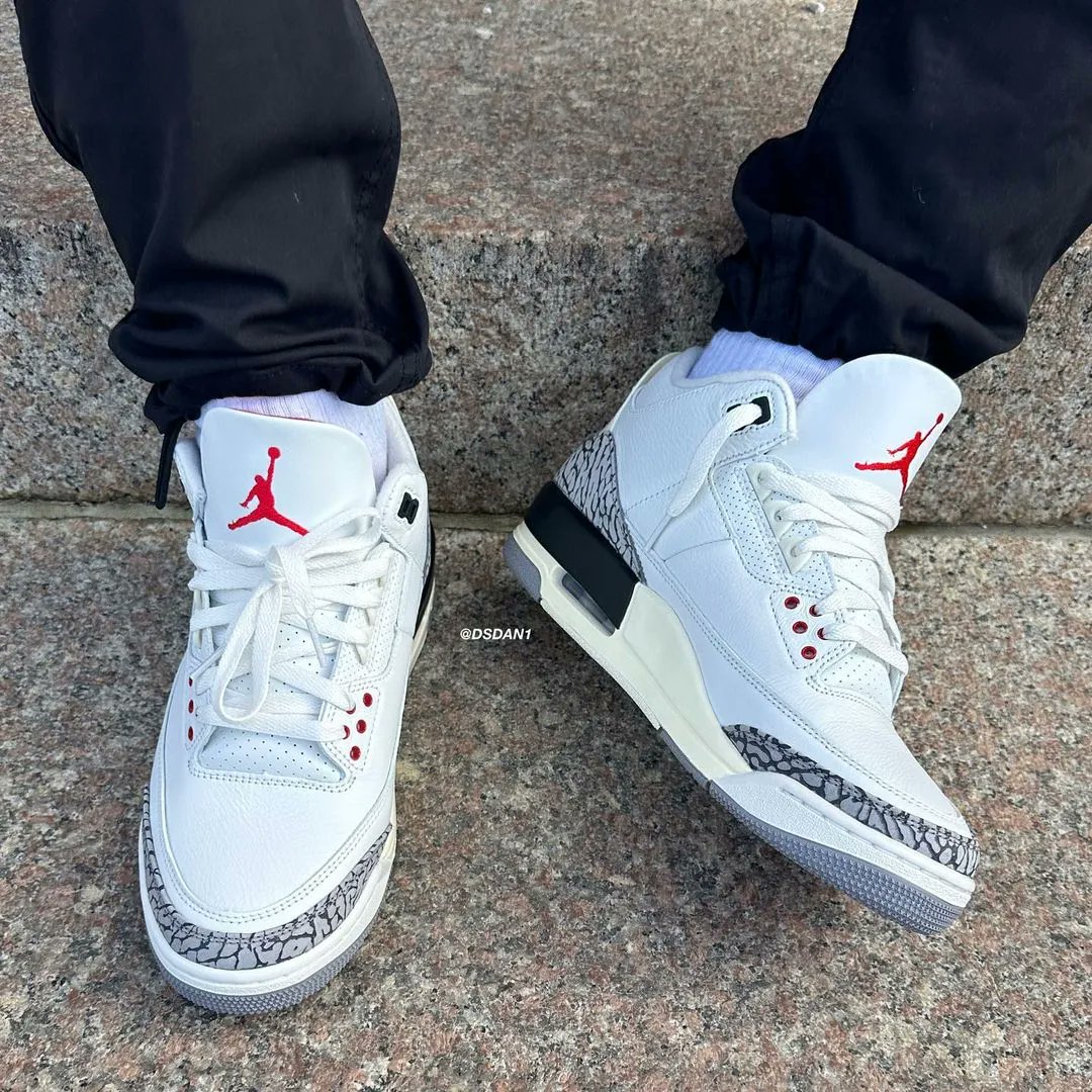 jordan 3 royal cement on feet