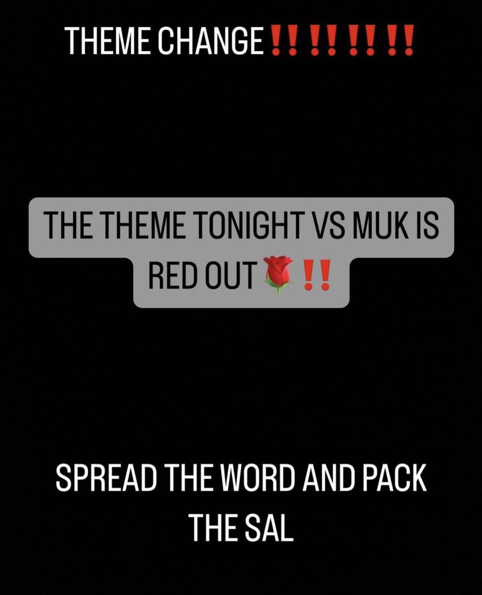 ATTENTION‼️Theme is now RED OUT‼️‼️7pm. Sal gym.