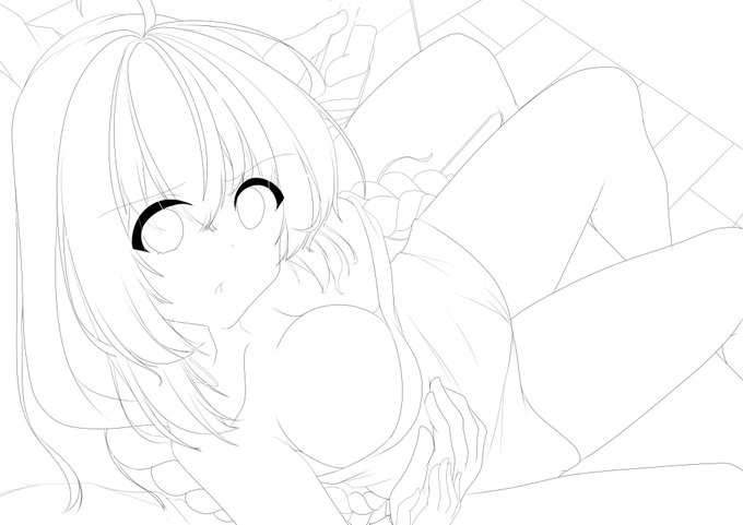 #皆さん線画と塗った後を見せてください

楽しそうだったので(;^ω^) 