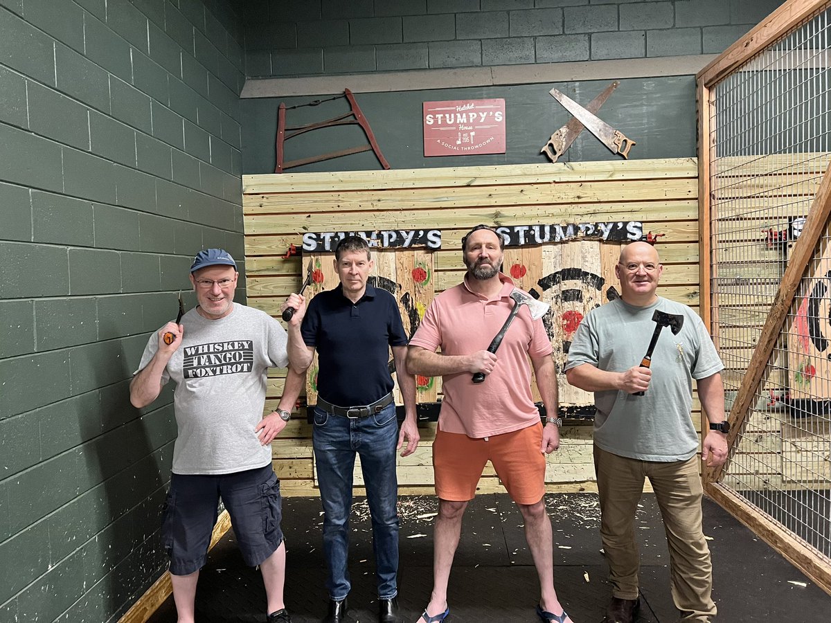 stucansolutions's tweet photo. Team metis aerospace and Stucan Solutions Corporation enjoying a day off from AEWE at Stumpys Hatchet House axe throwing competition. Great fun and wonderful way to relax after hard work team building. #team #veteranownedbusiness #mentalhealthawareness https://t.co/MteBl4oooj