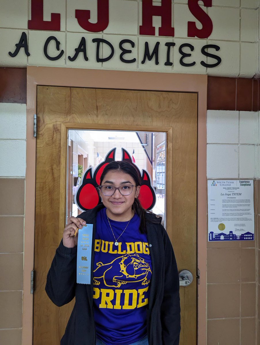 Congratulations to Jeannia for placing 10th in the 5A/6A Division in Current Issues and Events at the La Joya Pre District UIL Meet today! <a href="/Mchi_Yearbook/">McHiYearbook&News</a> <a href="/McHiPride/">Dr. Albert Canales</a>