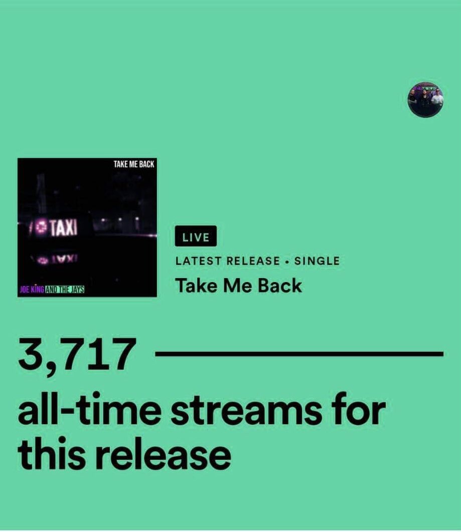 JoeKingandJays's tweet photo. 3,700 streams in the first week of release, you lot are all legends! 🤘 https://t.co/pbVkRs8i80