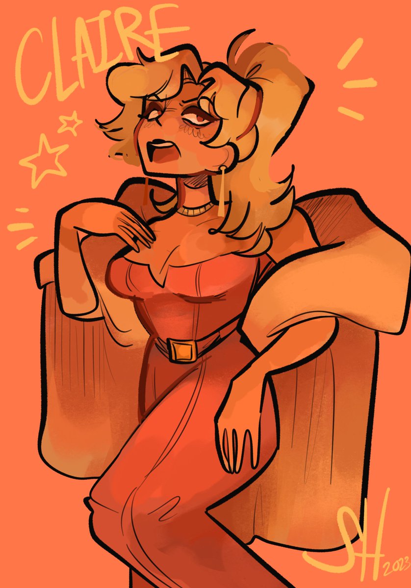sacredhyacinth's tweet photo. quick doodle of @mimiadraws ’s Claire!!! I love hard lacquer sm you don’t even understand https://t.co/jsEHjhccl7