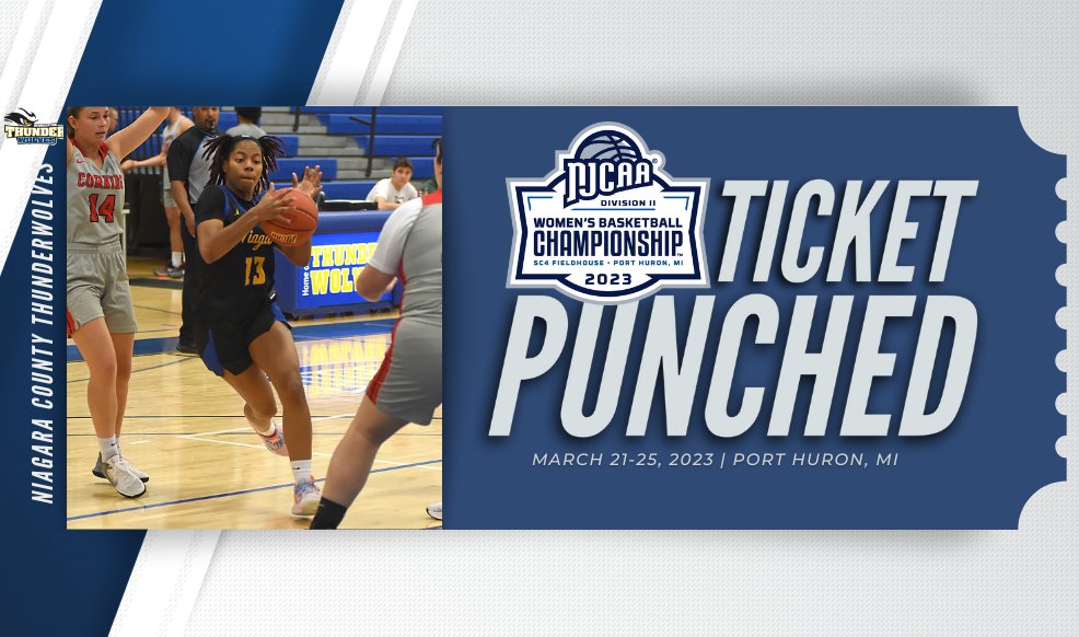 🎟️👊 Niagara County earned a ticket to Port Huron, MI!

The Thunderwolves won the East B District to secure a spot in the 2023 #NJCAABasketball DII Women's Championship.

njcaa.org/sports/wbkb/20…
