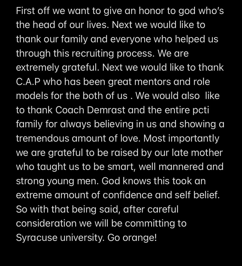 DyeTrashon's tweet photo. Double Trouble to #orange  🍊🔥@PCTIBulldogFB @PCTI_CoachMuir @CuseFootball @CoachAhmadPSU @pctisuperfan @CoachNunz @CoachBabersCuse https://t.co/XTMdyQCyiv
