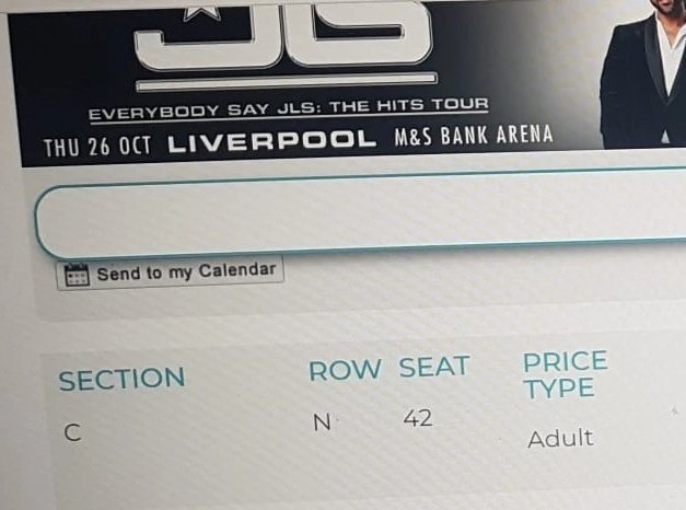 Kayleymerrygol7's tweet photo. GOT ME TICKETS FOR JLS NOW IM SO EXCITED TO SEE MY BOYS JLS IN LIVERPOOL #JLS #everybodysayJLS #JLSters @AstonMerrygold @JBGill @MarvinHumes @Oritse @JLSOfficial @MandSBankArena #mandsbankarena β€οΈπππ https://t.co/3x3MyuQJhk