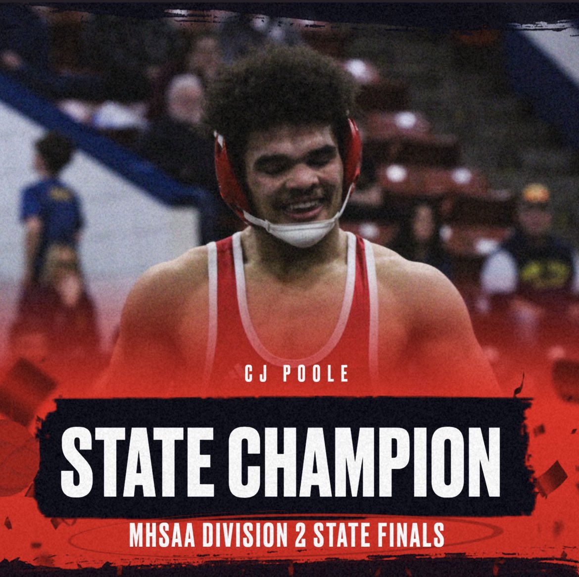 lowellwrestling's tweet image. CJ Poole State Champ!!