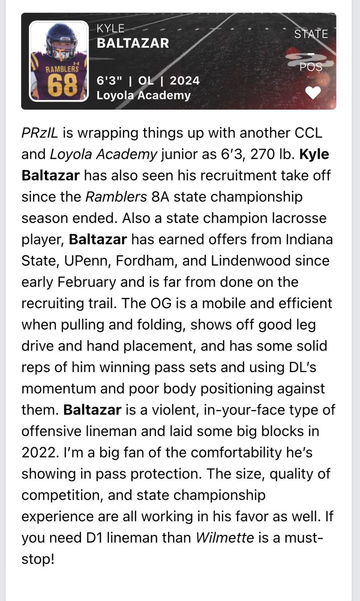 Thank you for the write up <a href="/OJW_Scouting/">PrepRedzone Oliver</a> <a href="/PrepRedzoneIL/">Prep Redzone Illinois</a>