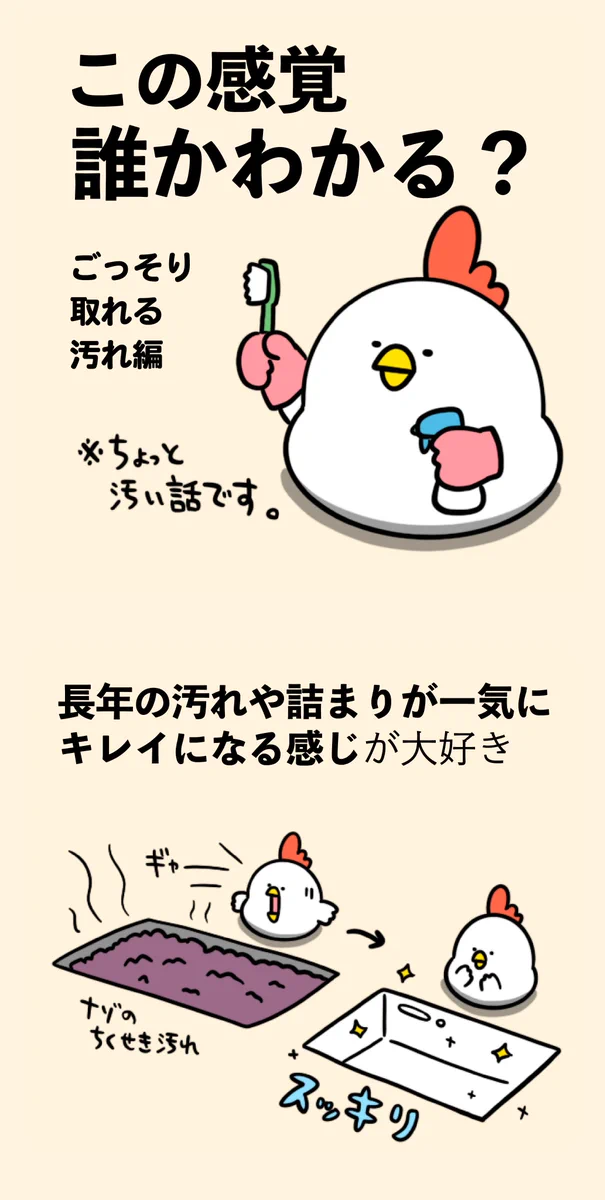 この気持ちがわかる人挙手！汚れがごっそり取れた時の爽快感。